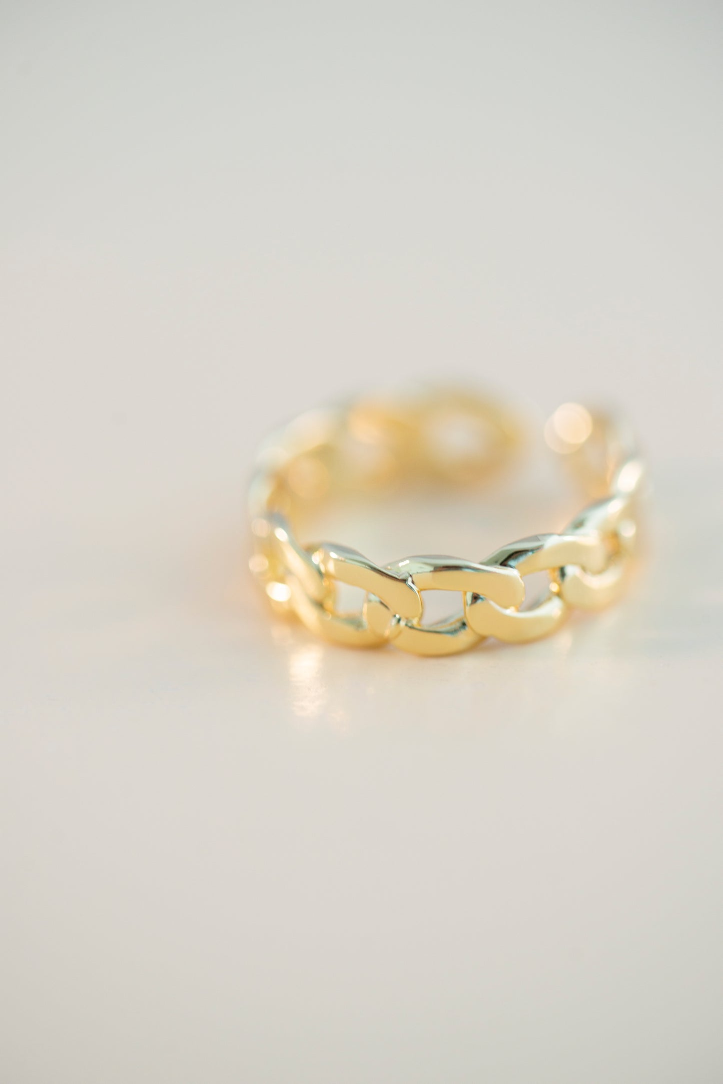 Gold Curb Chain Ring
