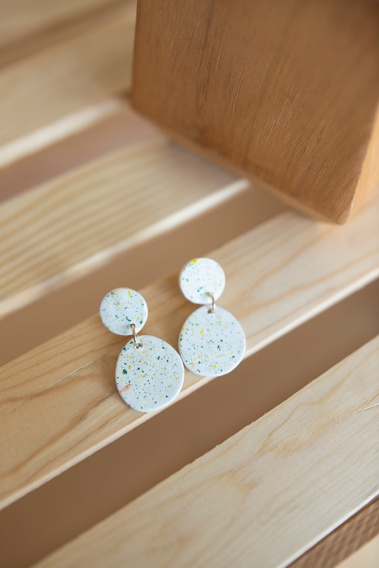 White Speckled Clay Earrings